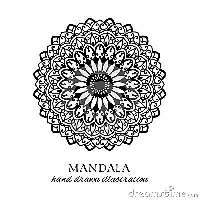 Mandala hand drawn vector illustration for coloring Vector Illustration