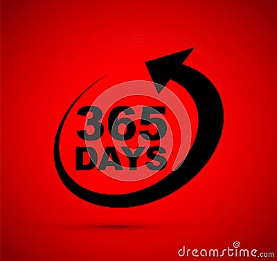 Three hundred and sixty five days a year icon Vector Illustration