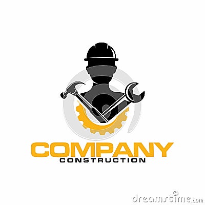 Engineer Logo Template Design Vector, Emblem, Design Concept, Creative Symbol, Icon - Vector Stock Photo