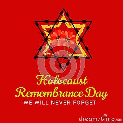 Holocaust Remembrance Day. Cartoon Illustration