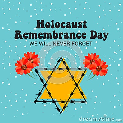 Holocaust Remembrance Day. Cartoon Illustration