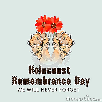 Holocaust Remembrance Day. Cartoon Illustration