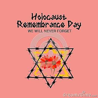 Holocaust Remembrance Day. Cartoon Illustration