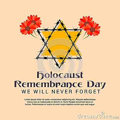 Holocaust Remembrance Day. Cartoon Illustration