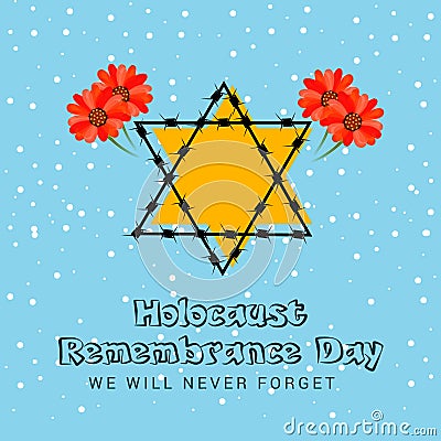 Holocaust Remembrance Day. Cartoon Illustration