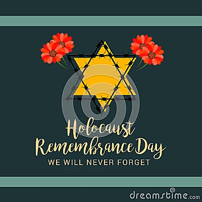 Holocaust Remembrance Day. Cartoon Illustration