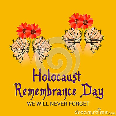 Holocaust Remembrance Day. Cartoon Illustration