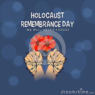 Holocaust Remembrance Day. Cartoon Illustration