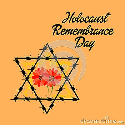 Holocaust Remembrance Day. Cartoon Illustration