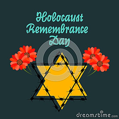 Holocaust Remembrance Day. Cartoon Illustration