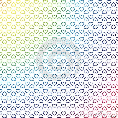 Hearts colourful geometric background Vector Illustration