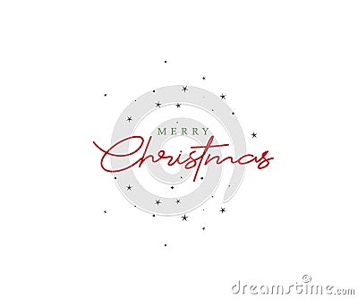 Lettering Merry Christmas type text background Vector Illustration