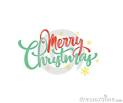 Lettering Merry Christmas type text background Stock Photo