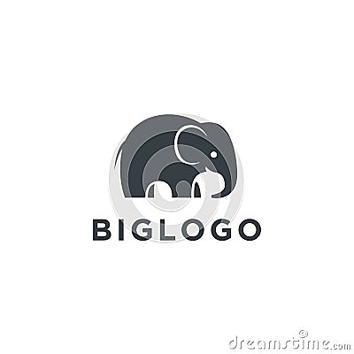 Standing elephant logo, icon, symbol design inspiration Vector Illustration