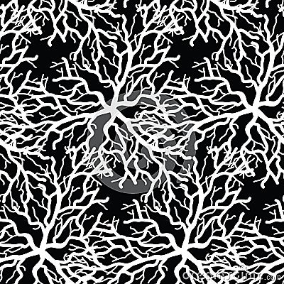 Seamless pattern with dry roots or corals Vector Illustration