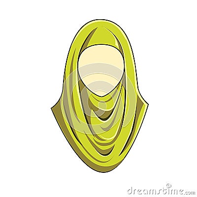 Hijab muslimah vector yellow color Vector Illustration