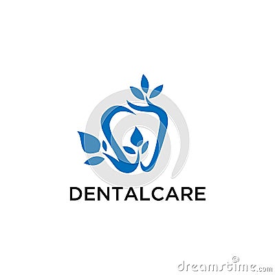 Dental Clinic Logo Tooth abstract design template Linear style. Dentist stomatology medical doctor Logotype concept icon. Stock Photo