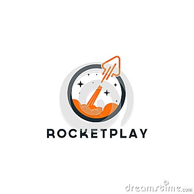 Rocket play advance technology launching elements, icons, symbols, abstract, shapes, innovative and creative inspiration for busin Stock Photo
