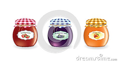 Jam jars set Vector Illustration