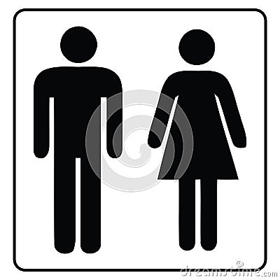 Washroom sign-Male and Female Vector Illustration