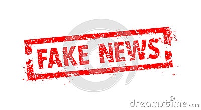 Fake news rubber stamp cell phone Vector Illustration