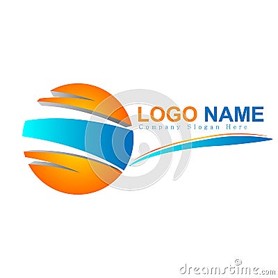 Circle 3d logo vector Stock Photo