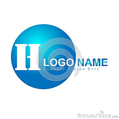 Letter H logo design. Identity, icon. Cartoon Illustration