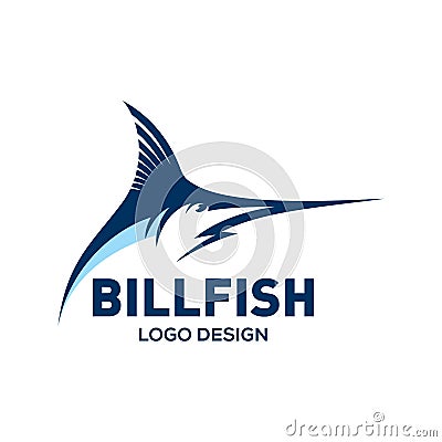 Blue Marlin, Bill fish logo design template Vector Illustration