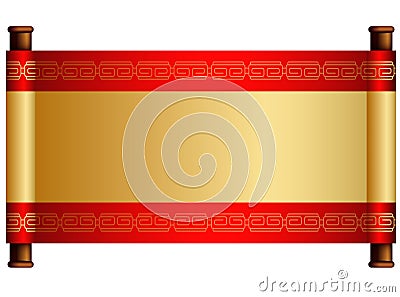 Chinese scroll illustration with place for your text - Vector Vector Illustration
