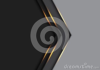 Abstract gold light arrow direction on grey and black with blank space design modern futuristic background vector Vector Illustration