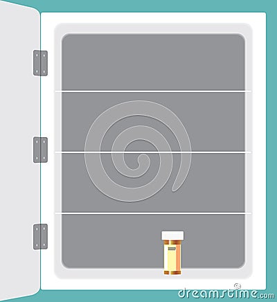 Almost Empty Medicine Cabinet Vector Illustration