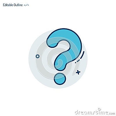 Question mark, Question icon, Quiz symbol, Assessment template, Problem, Confusion, Editable stroke Vector Illustration