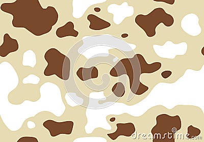 Cow skin in brown and white spotted, seamless pattern, animal texture. Vector Illustration