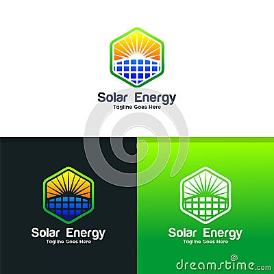 Industrial Solar Energy Logo Design Template Vector Illustration