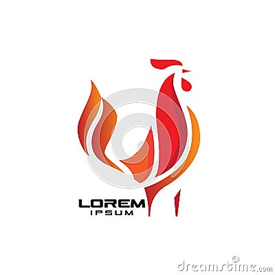 Abstract rooster for chicken restaurant Vector Illustration