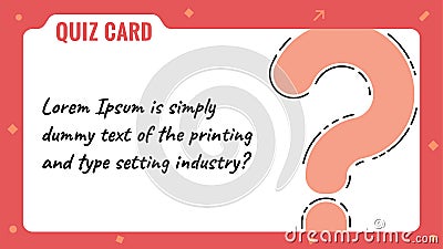 Quiz card, Question mark, Quiz game template & background, Voting, Team building activities, QuestionnaireQuiz card, Question mark Vector Illustration