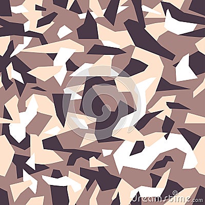 Debris Camouflage seamless pattern for your design. Beige, brown, colors texture. Urban camo repeat print. Vector Illustration