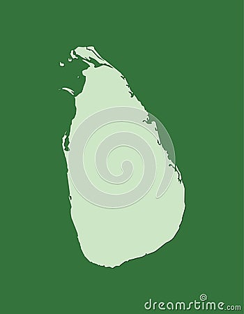 Sri Lanka vector map with single land area using green color on dark background illustration Vector Illustration