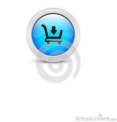 Classical web button add card web button on white background Cartoon Illustration