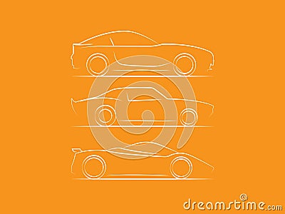 Car side side view outline contour Vector Illustration