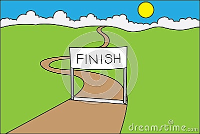 Finish line in landscape Stock Photo