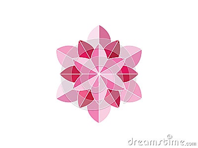 Pink flower ornament Vector Illustration