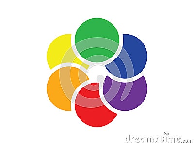 Overlapping colored circles Vector Illustration