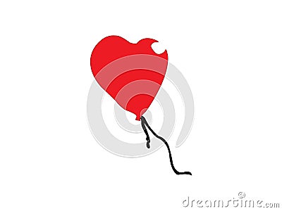 Red heart ballon illustration Vector Illustration