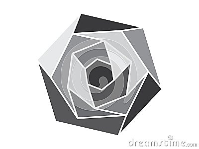 Grey geometric flower Vector Illustration