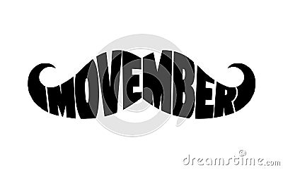 Movember prostate cancer awareness month. Men`s health concept. For poster, banner, card design, web. Vector Illustration