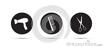 Hair dressers salon icons Vector Illustration