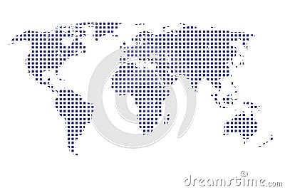 Dotted world map. Cartoon Illustration