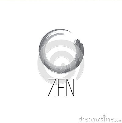 Brush Painting - Enso Zen Circle Vector Zen logo - Vector Vector Illustration