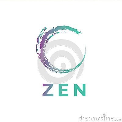 Brush Painting - Enso Zen Circle Vector Zen logo - Vector Vector Illustration